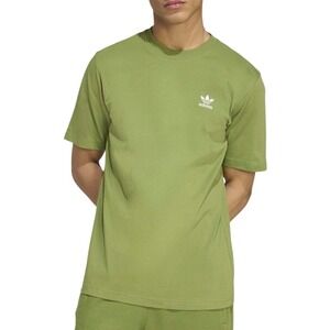 Mens L‎ ADIDAS ORIGINALS logo ESSENTIALS TREFOIL T TEE SHIRT Olive GREEN JV5938